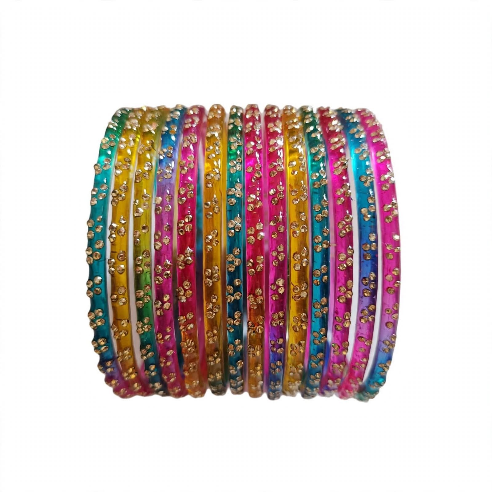 Raindrops Bangles Kannadi Valayal Multicolour - Pack of 12 Bangles (1 Dozen) - Glass Bangles for Women - Image 4