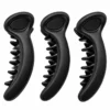 Black Banana Hair Clips for Women & Girls - Matte Finish Fishtail Banana Clutcher for Thick Hair - Pack of 3 - Thumbnail Image 1