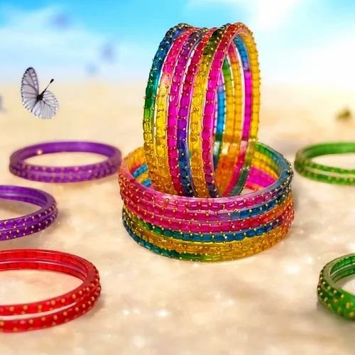 Raindrops Bangles Kannadi Valayal Multicolour - Pack of 12 Bangles (1 Dozen) - Glass Bangles for Women - Image 2