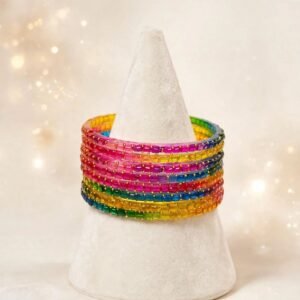 Raindrops Bangles Kannadi Valayal Multicolour - Pack of 12 Bangles (1 Dozen) - Glass Bangles for Women