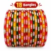 Multicolour Handmade Glass Bangles Set - 18Bangles - Thumbnail Image 1