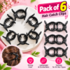 Black Hair Claw Clips - Pack of 6 - Thumbnail Image 1