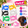 Multicolour Hair Claw Clips - Pack of 6 Different Colours - Thumbnail Image 1