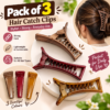 Hair Claw Clips - Pack of 3 Different Patterns - Thumbnail Image 1