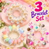 Pastel Pearl Beaded Spiral Hair Rubber Band Pack of 3 – Stylish Elastic Coil Ponytail Holder for Women and Girls | No Crease Telephone Wire Hair Tie - Thumbnail Image 1