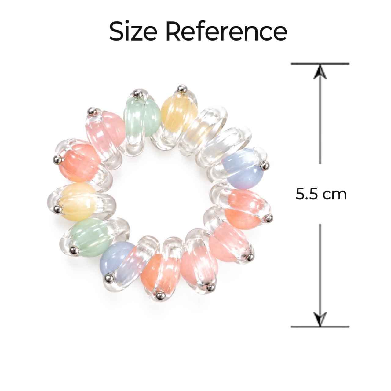 Pastel Pearl Beaded Spiral Hair Rubber Band Pack of 3 – Stylish Elastic Coil Ponytail Holder for Women and Girls | No Crease Telephone Wire Hair Tie - Image 7