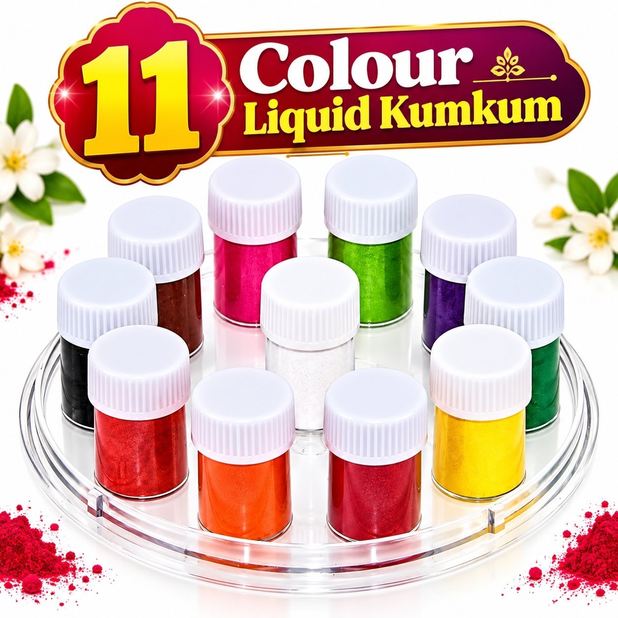 11 Colour Liquid Kumkum Bindi for Girls - Image 1