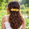Yellow Crystal Hair Clip - Thumbnail Image 2