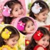 Baby Hair Clip Set for Girls 1 Pair - Adorable Bow and Flower Designs Hair Pin Soft, Lightweight, and Stylish - Thumbnail Image 1