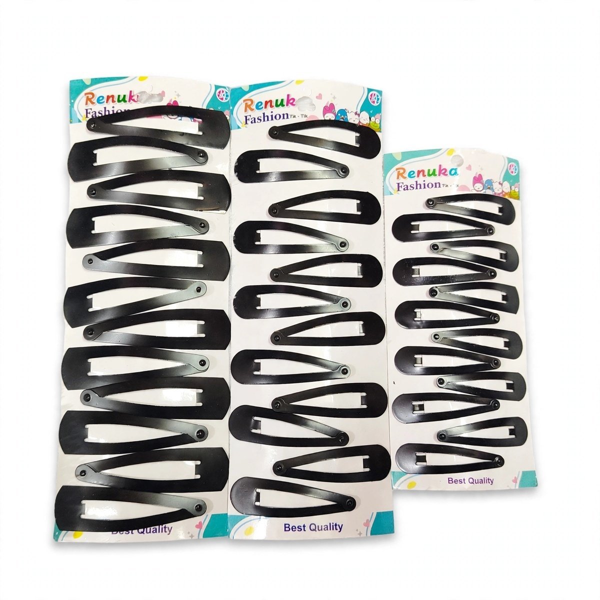 KM Tic Tak Hair Pins for Womens | Black Metal Hair Clip Matte Finish | 36 Pins - Image 3