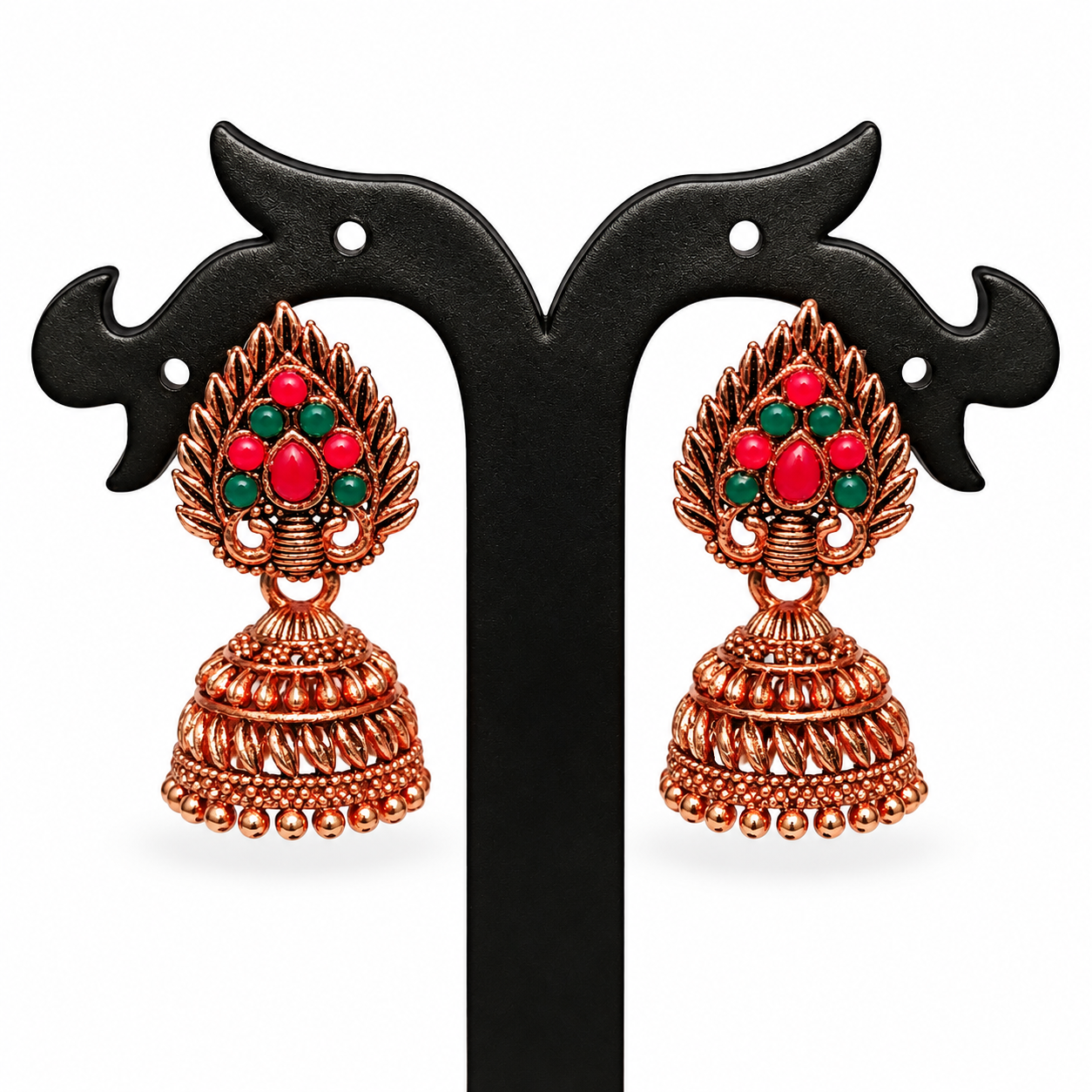 Peacock Feather Colour Earrings - Set of 3 Earrings - Image 3
