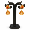Golden Finish Stylish Earrings 3 Pack | 3 Designer Jimikki Kammal - Thumbnail Image 4