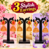Golden Finish Stylish Earrings 3 Pack | 3 Designer Jimikki Kammal - Thumbnail Image 1