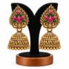 Traditional Earrings Pack of 3 | Attractive Jimikki Earrings 3 Designs Set - Thumbnail Image 4