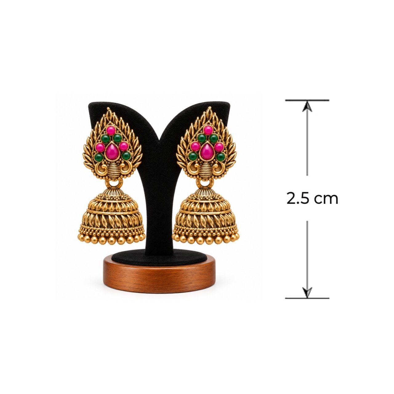 Traditional Earrings Pack of 3 | Attractive Jimikki Earrings 3 Designs Set - Image 6