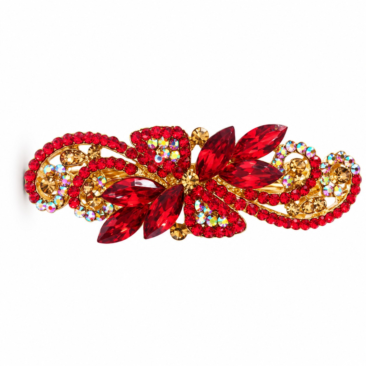 Red Stoned Hair Center Clip | Hair Clip for Girls - Image 1