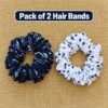 2Pcs Black and White Hair Bands for Womens | HBSC03 - Thumbnail Image 2