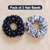 2Pcs Black and White Hair Bands for Womens | HBSC03 - Thumbnail Image 1