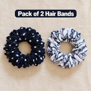 2Pcs Black and White Hair Bands for Womens | HBSC03