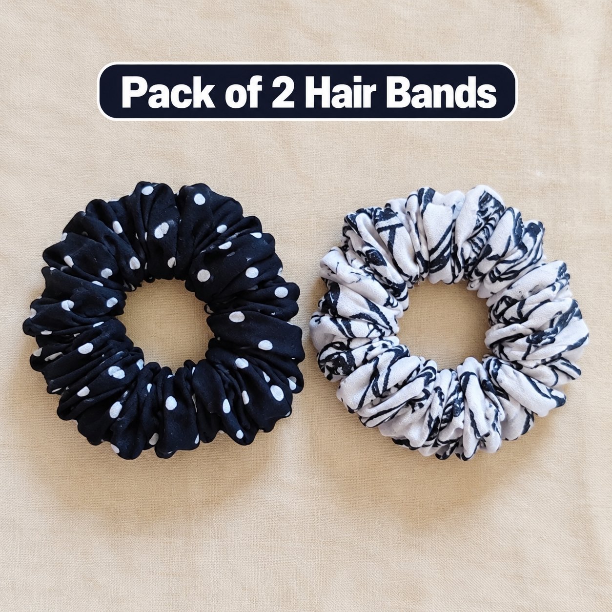 Black & White Hair Band Pack of 2 | HBSC04 - Image 1