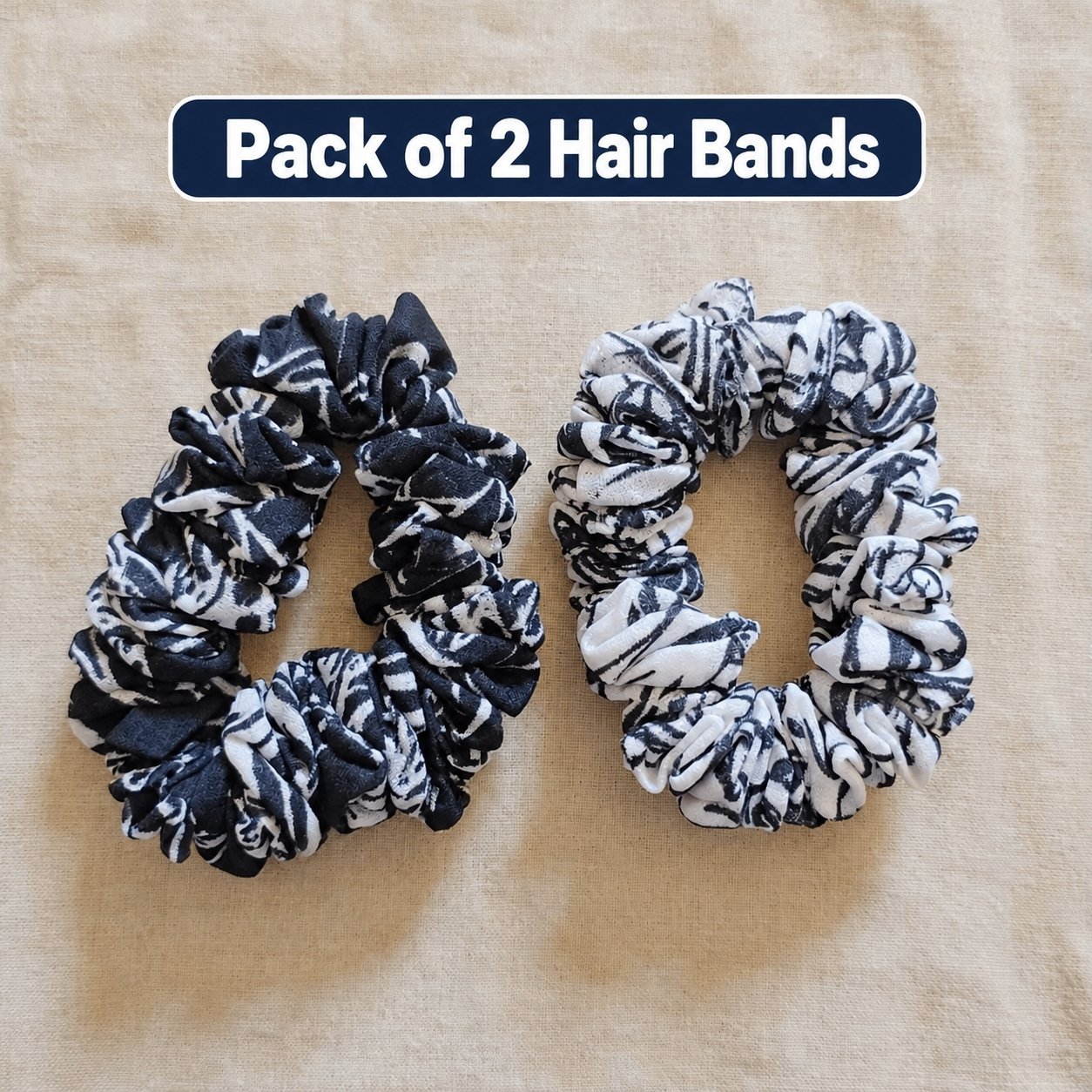 Pack of 2 Hair Band With a Floral Design Pattern | HBSC05 - Image 1