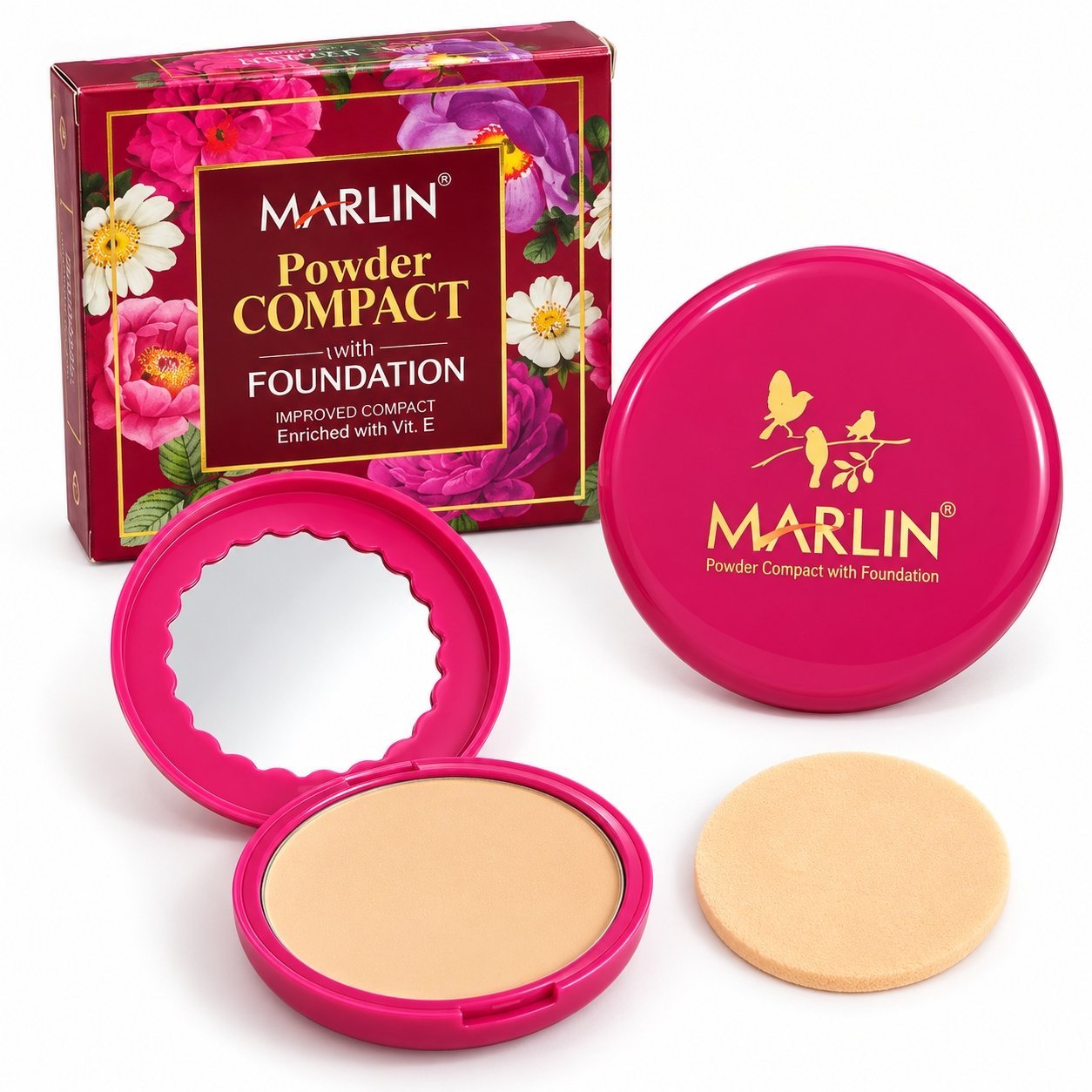 Marlin Powder Compact With Foundation 20g | MAKE02 - Image 2