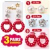 3 in 1 Twisted Earrings (Pack of 1 Set) - Thumbnail Image 2