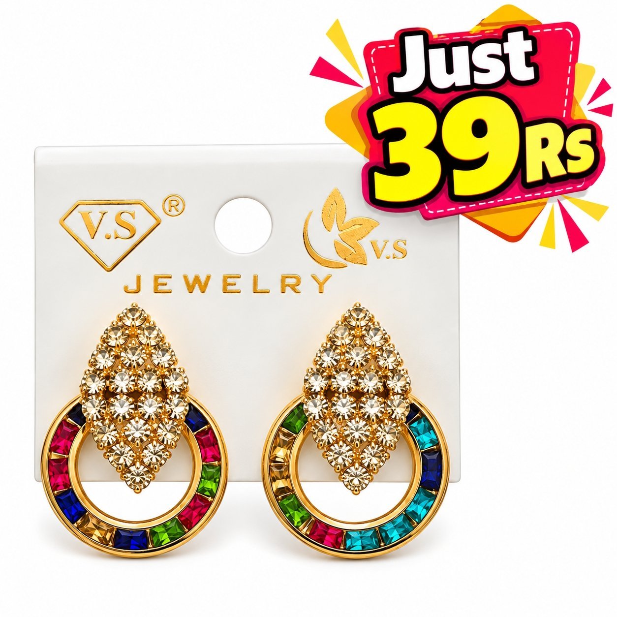 Multicolour Earrings 1Pcs - Image 1
