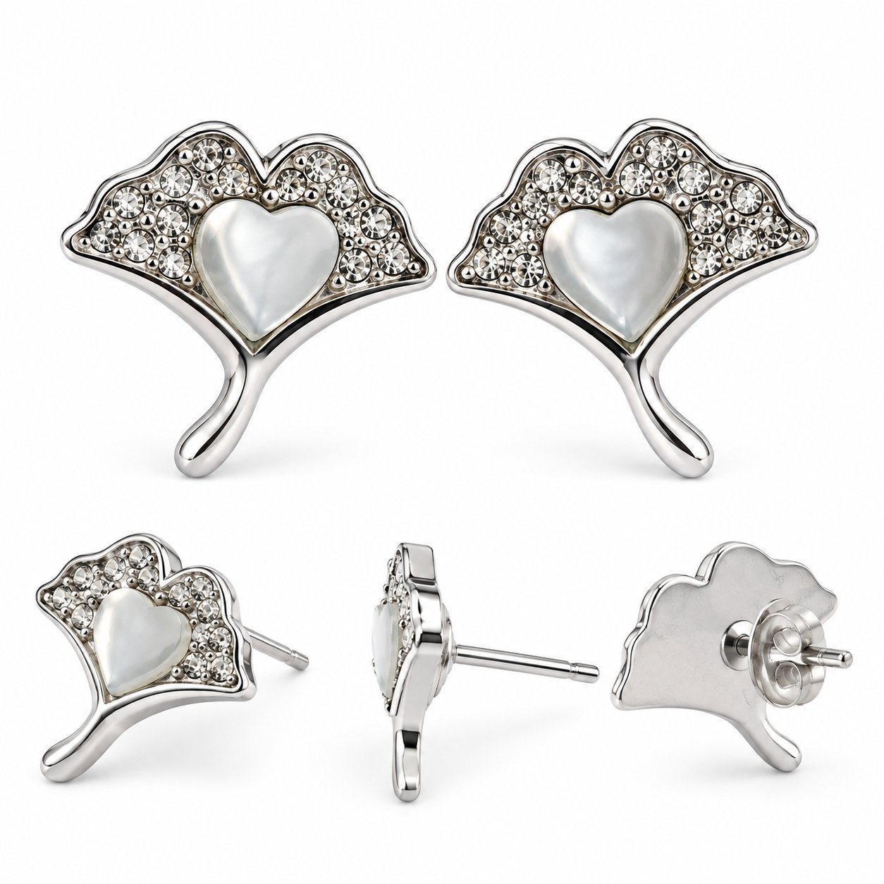 Elegant Heart Stone Floral Earrings for Women & Girls | Stylish Crystal Earrings - Image 3