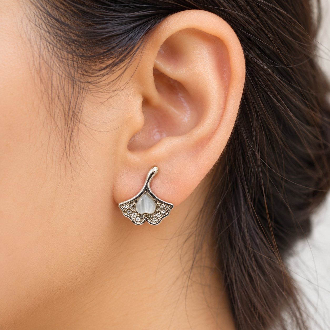 Elegant Heart Stone Floral Earrings for Women & Girls | Stylish Crystal Earrings - Image 1