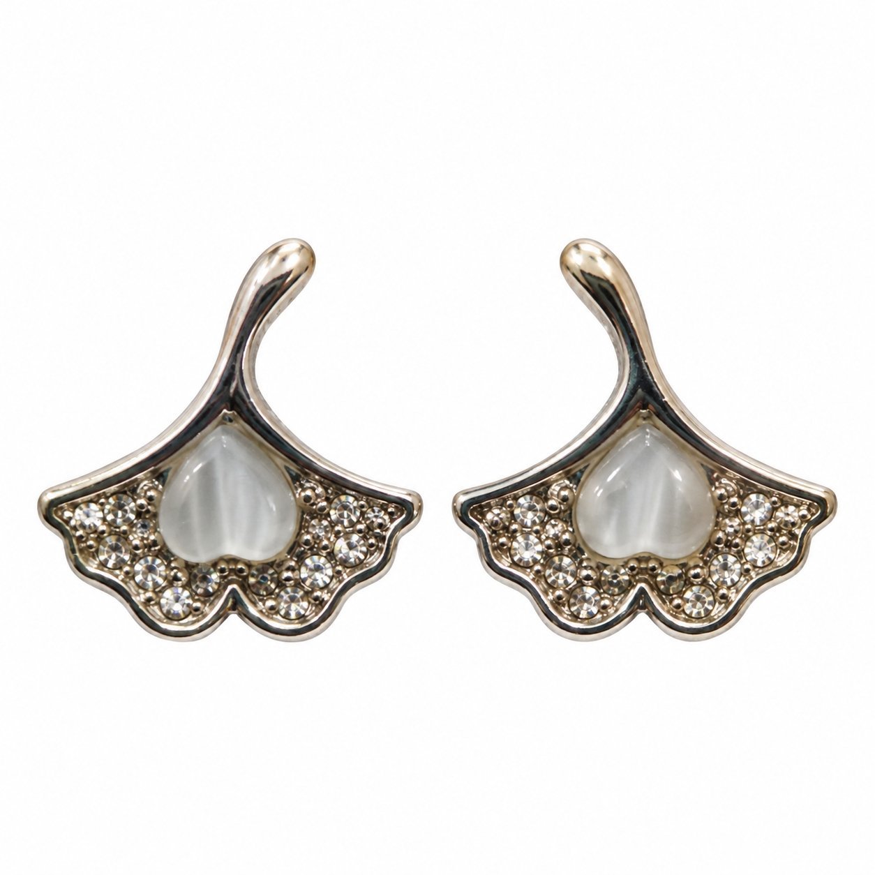 Elegant Heart Stone Floral Earrings for Women & Girls | Stylish Crystal Earrings - Image 2