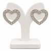 Modern Heart Shape Earring with Stone | Crystal Open Heart Earrings | Heart Shaped Earrings Online - Thumbnail Image 2