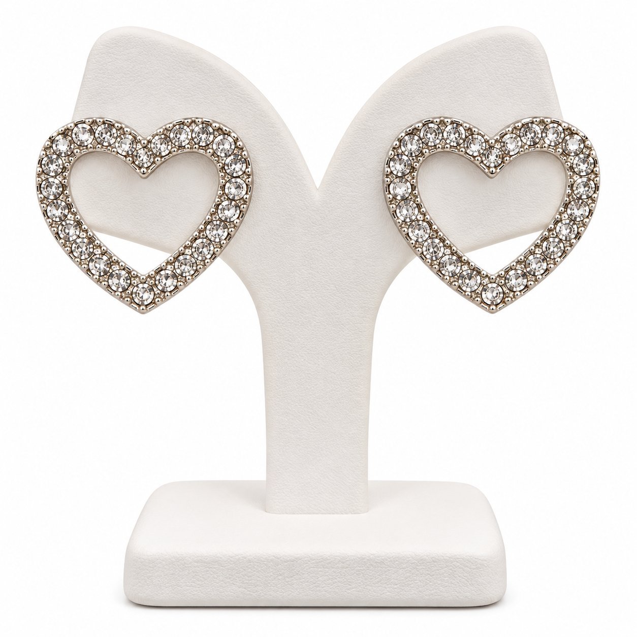Modern Heart Shape Earring with Stone | Crystal Open Heart Earrings | Heart Shaped Earrings Online - Image 2