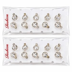 6 Pair White Stoned Silver Earrings