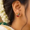 Multicolour Hummingbird Stud Earrings for Women | Gold-Tone Enamel Bird Earrings - Thumbnail Image 2
