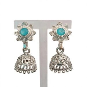 Silver Toned Earring - Jimikki Kammal| Sky Blue