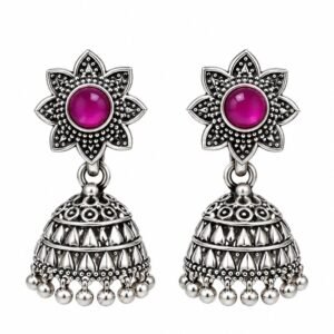 Fancy Jimikki Kammal Online Shopping - Violet Stone Jhumka
