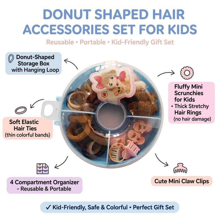 Donut Shaped Kids Hair Accessories Set Model 2 - Image 2