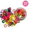100 Pcs Multicolor Small Hair Rubber Bands with Box | Soft Stretchable Elastic Ponytail Holders - Thumbnail Image 1
