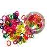 100 Pcs Multicolor Small Hair Rubber Bands with Box | Soft Stretchable Elastic Ponytail Holders - Thumbnail Image 2