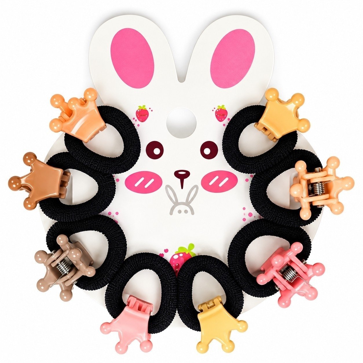 Baby Hair Clips and Band Set Black with light Colour - Image 1