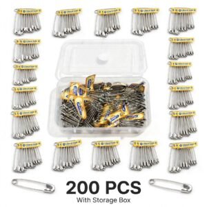 Safety Pins - 200pcs in Storage Box