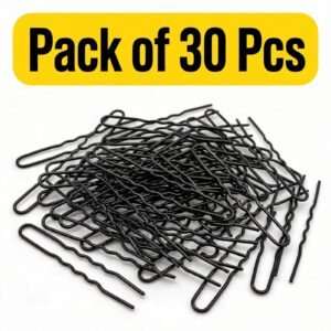Black Metal U-Pins | Juda Pin | Jura Pin | Bun Hair Pin for Women & Girls | 5.5cm U-Shape Secure Hair Pins for Juda & Hairstyling - 30 Pcs