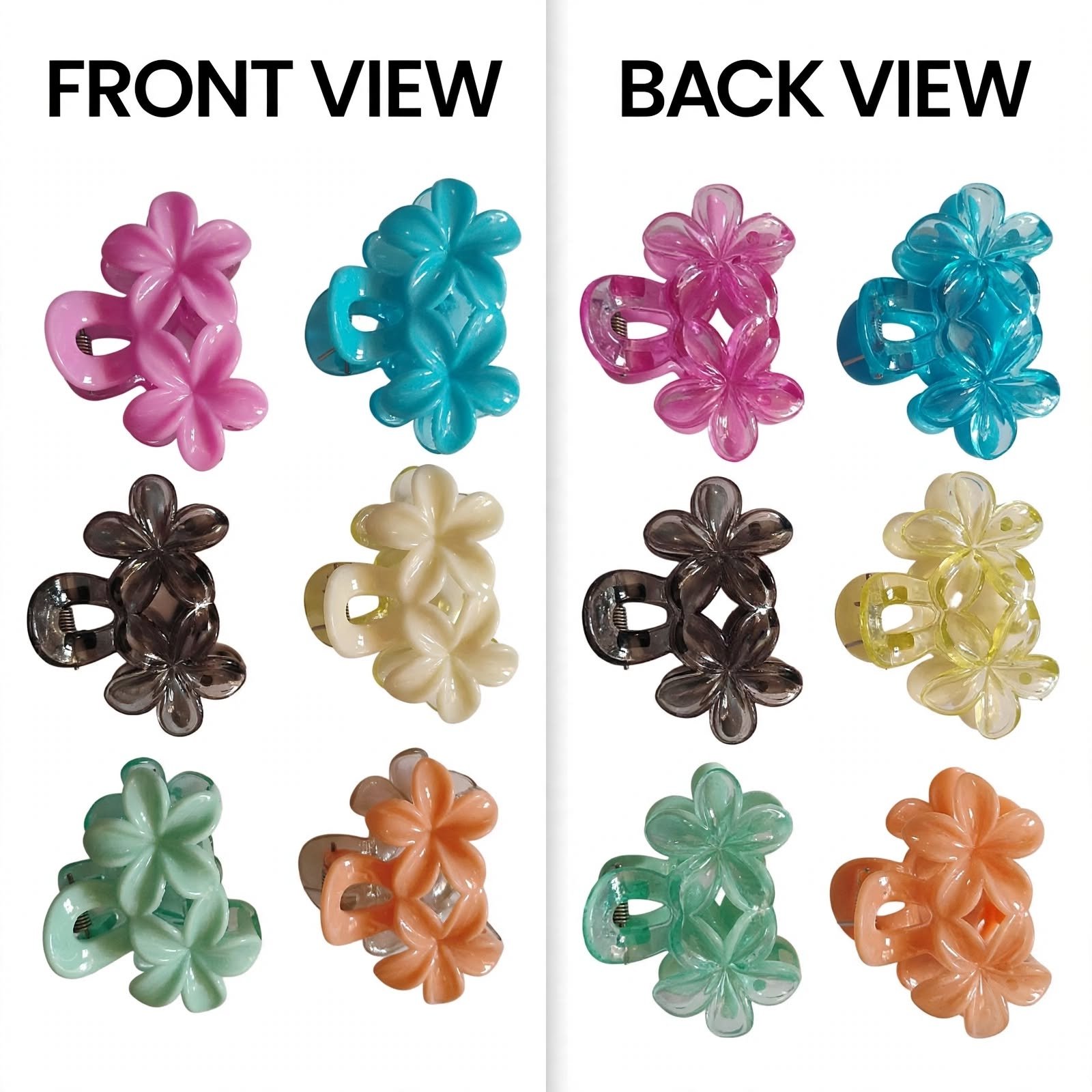 Women's Stylish Floral Hair Clip Pack of 6 - Image 2