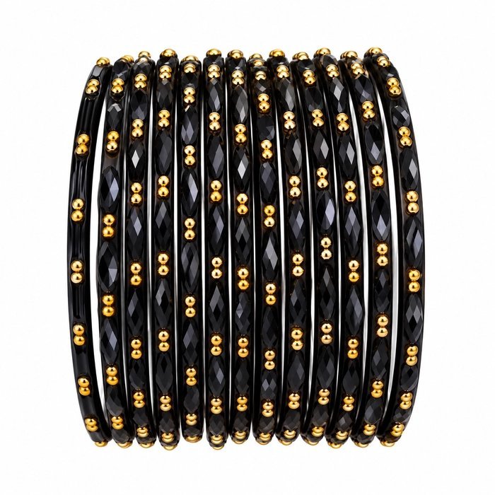 Black Raindrops Bangles| Karuppu Kannadi Valayal | 2-4 - Image 1