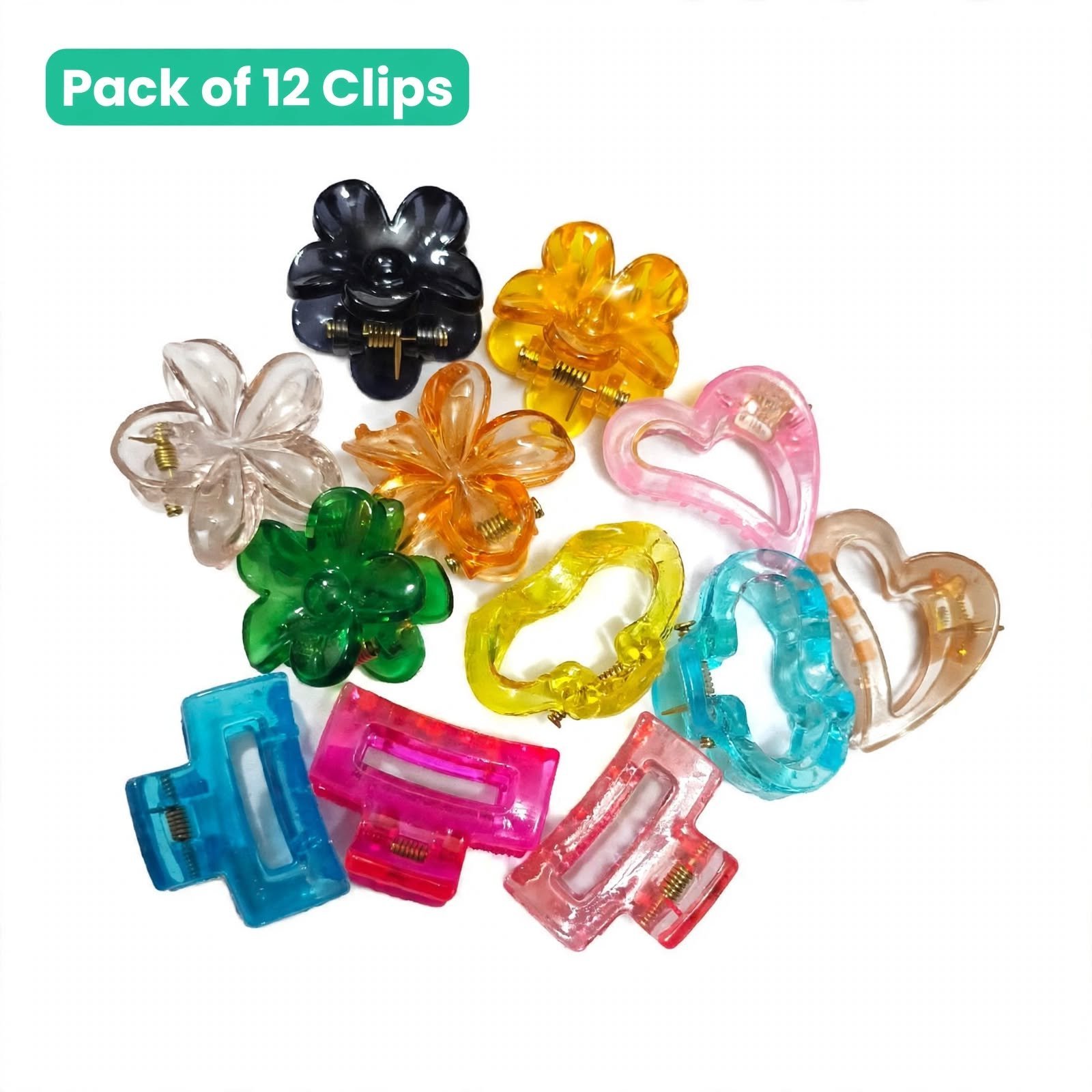 Pack of 12 Different Design Hair Catch Clips - Image 1