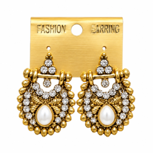 Golden Finish Stone Earring