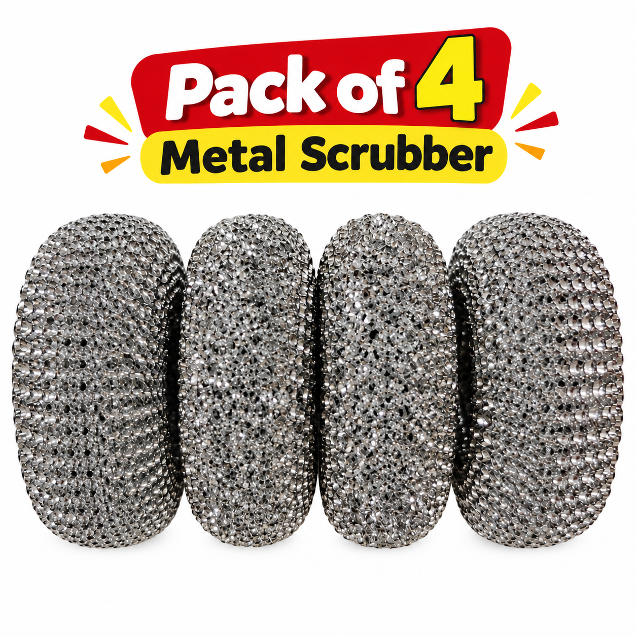 Pack of 4 Metal Scrubber - Image 1