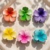 Hibiscus Flower Hair Claw Clips Multicolour - 6 Pcs - Thumbnail Image 1