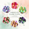 Hibiscus Flower Hair Claw Clips 6Pcs Set - Thumbnail Image 1
